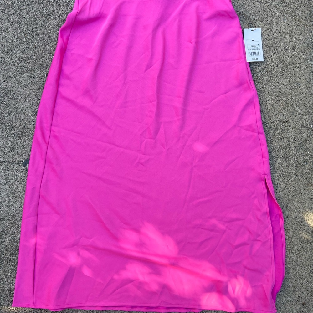 Vibrant Pink Midi Skirt, Size M